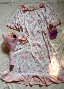 Cute Pink Patterned night dress