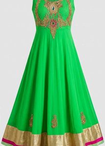 Green Ethnic Gown Full Set