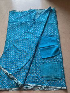 Blue Floral Design Saree
