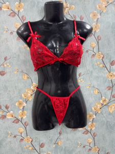 Red Lace Lingerie Set 🍒♥️