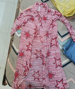 Star Print Duster Cardigan