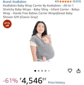 KeaBabies Baby Wrap Carrier - Gray
