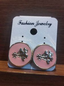 Cute Pink Flower Stud Earrings