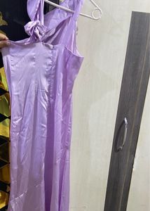Satin Ruched Midi Dress