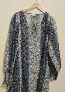 Grey Black Multi Print Top For Healty Girl Or Women
