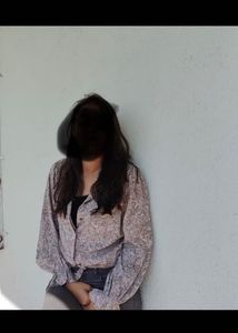 Stylish Leaf Print Button-Up Blouse