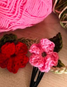 Handmade Crochet Flower Hair Clips &amp; Earrings