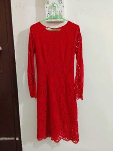 Elegant Red Lace Dress