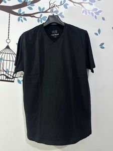 Single Stitch Men's Black V-Neck T-Shirt