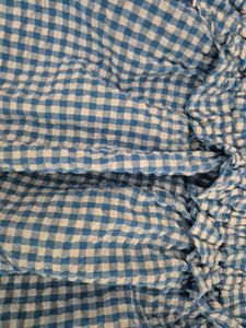 Blue Gingham Ruffle Dress