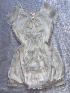 Elegant Ruffled Chiffon Mini Dress 🦢🤍