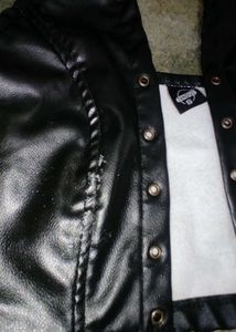 Black Faux Leather Halter Top