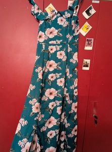 🩵💙OG Harpa Floral Ruffle Teal Maxi Dress🩵💙
