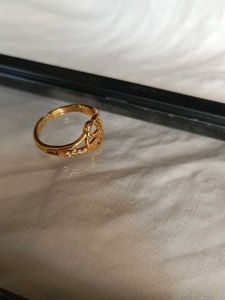 Sparkling Gold Tone Adjustable Ring