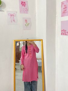 Pink Cotton Kurta