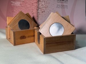 Wooden Coasters with Metal Accent.