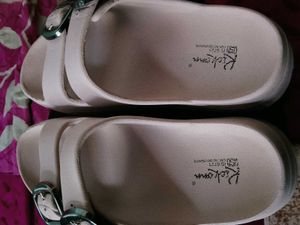 Stylish Pink Buckled Slides