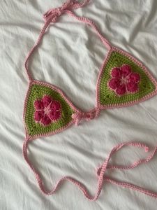 Crochet Flower Bikini Top