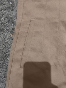 Zara High-Waisted Beige Darted Trousers