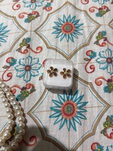 Elegant Double Strand Pearl Necklace Set