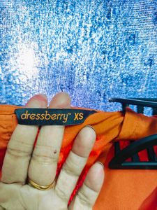DressBerry Women Bright Orange Solid Dress