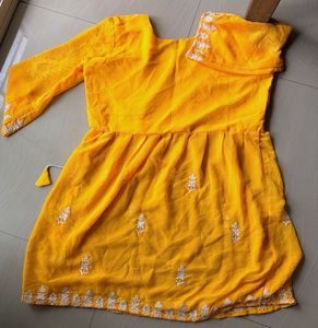 Vibrant Yellow Embroidered Kurta