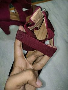 Women's Burgundy/Maroon Heels Sandals | UK/Ind 6