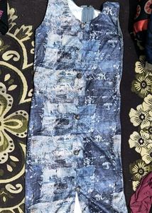 Abstract Blue Print Sleeveless Dress