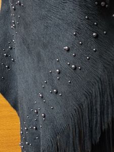 Stylish Blue Faux Fur Cape Shawl