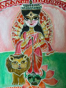 Handmade Goddess Durga Painting