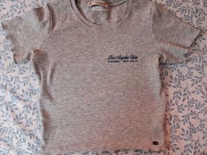 Grey Ribbed Los Angeles Graphic T-Shirt