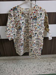 Vibrant Folk Art short Kurta