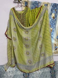Lime Green Kurta Set with Dupatta
