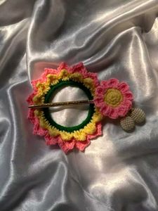 Crocheted Flower Hair Clip