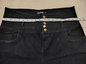 Slim Fit, High-Waisted Black Jeans