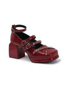 y2k Mary Janes cherry red