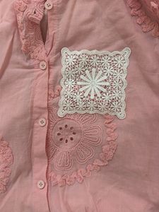 Pink embroided Top