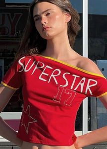 Red Superstar Crop Top