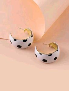 Polka Dot Hoop Earrings