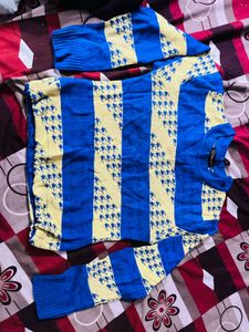 Blue &amp; Yellow Striped Knit Sweater