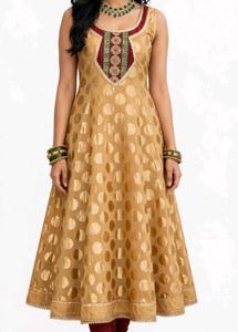 Golden Polka Dot Anarkali Gown