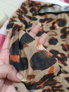 Shein Leopard Print Mesh Top