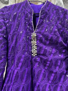 Vibrant Purple Embroidered Kurta With Dupatta