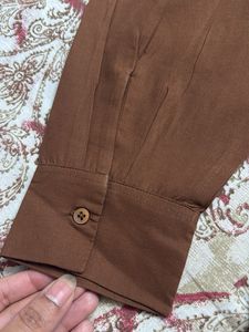 Stylish Brown Collared Shirt