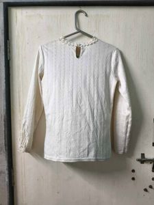 Elegant White Embellished Top