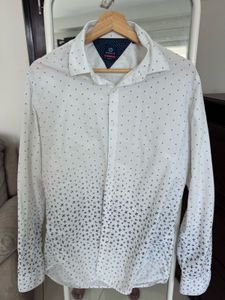 Van Heusen Men's White Shirt with Airplane Print