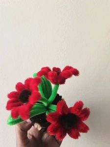 Handmade Pipe Cleaner Potted Flowers