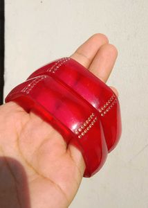 Elegant Red Bangles with Stone Embellishments
