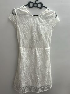 white fleece dress