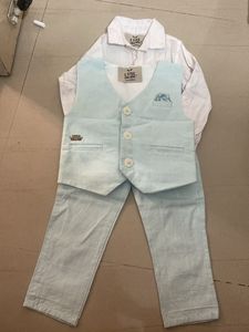 Cute White Shirt and Blue Pants Set